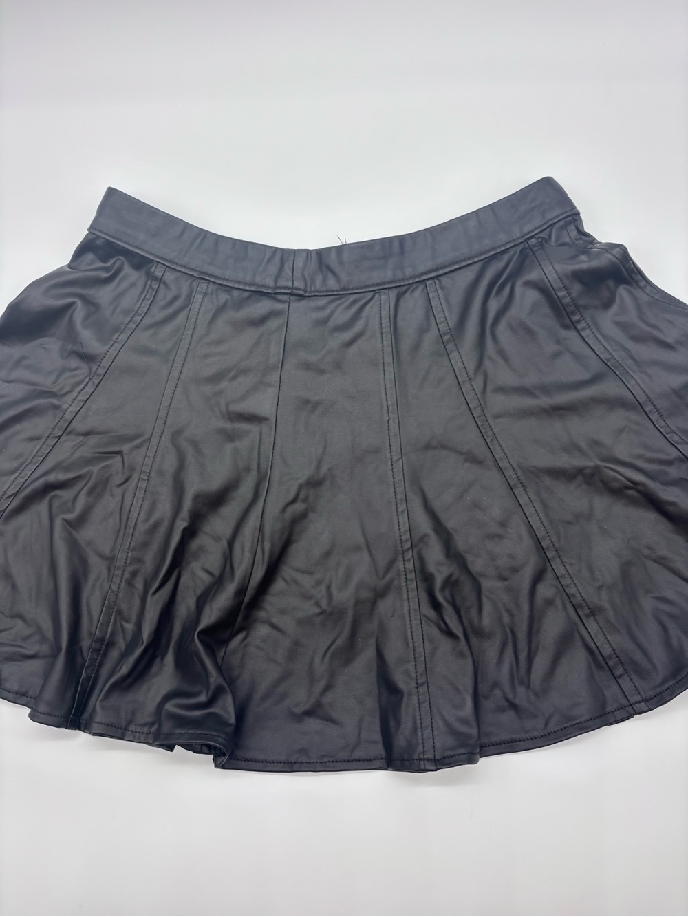 Forever 21 Black Faux Leather Circle Skirt